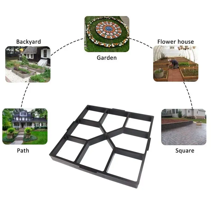 HOT-DIY Garden Pavement Concrete Stepping Stone Mold Lawn Pathmate | Дом и сад