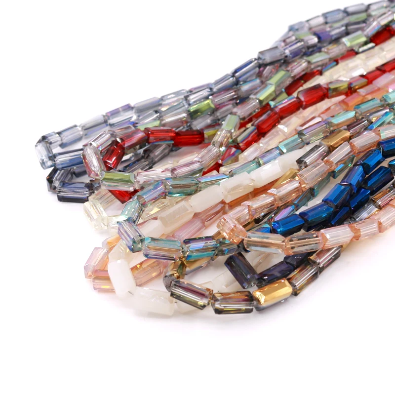 700 шт./лот 4*8мм Модные кубические промежуточные элементы с фасетированными хрустальными бусинами "Конфеты" стеклянные квадратные бусины для изготовления ювелирных изделий бисерные браслеты.