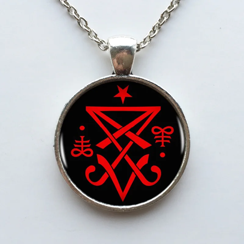 Скрытую Sigil of Lucifer заявление ожерелье кулон Цепочки и ожерелья дешевые ювелирные