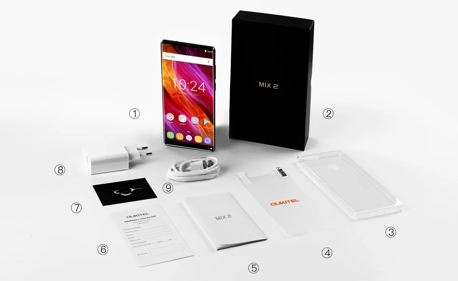 Oukitel Mix 2 5,9" FHD 18:9 полный дисплей Android 7,0 6 ГБ ОЗУ 64 Гб ПЗУ Восьмиядерный 21 Мп+ 13 МП 9 В/2 а быстрое зарядное устройство 4080 мАч смартфон