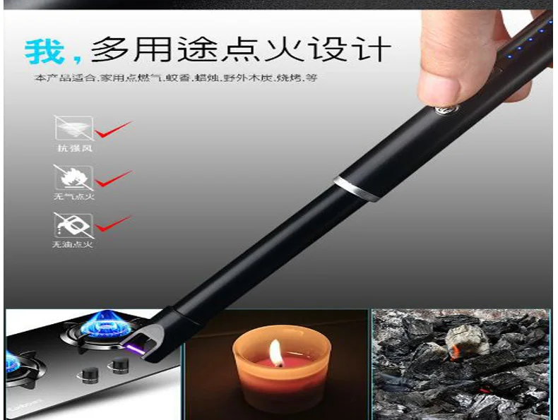 Электронная Usb зарядка дуговая Зажигалка плазменный электронный импульсный Зажигалка свечи и фейерверки для барбекю кухня зажигалка труба дым