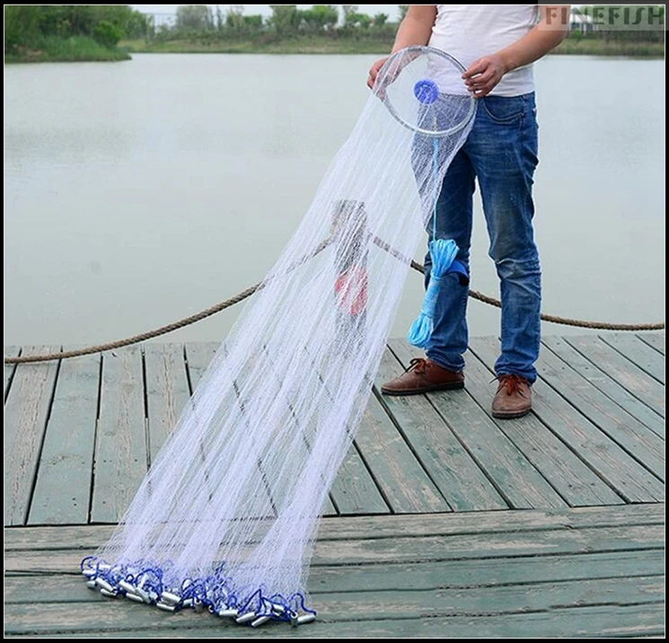 Кастинговая сеть Finefish монофиламентная американская 2 4 м с грузилами или