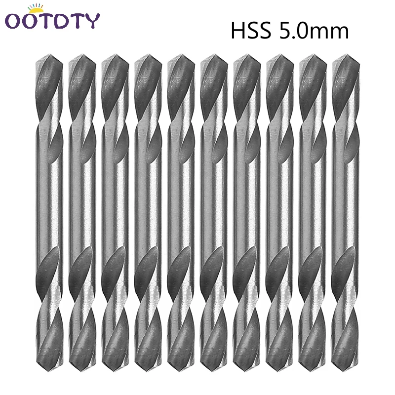 

10Pcs/Set 5mm HSS Double Ended Spiral Torsion Drill Tools Drills