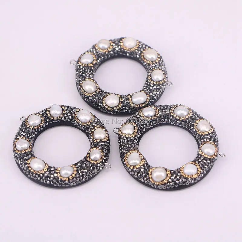 5 шт. ручная работа кожа основа проложить натуральный пресноводный белый жемчуг