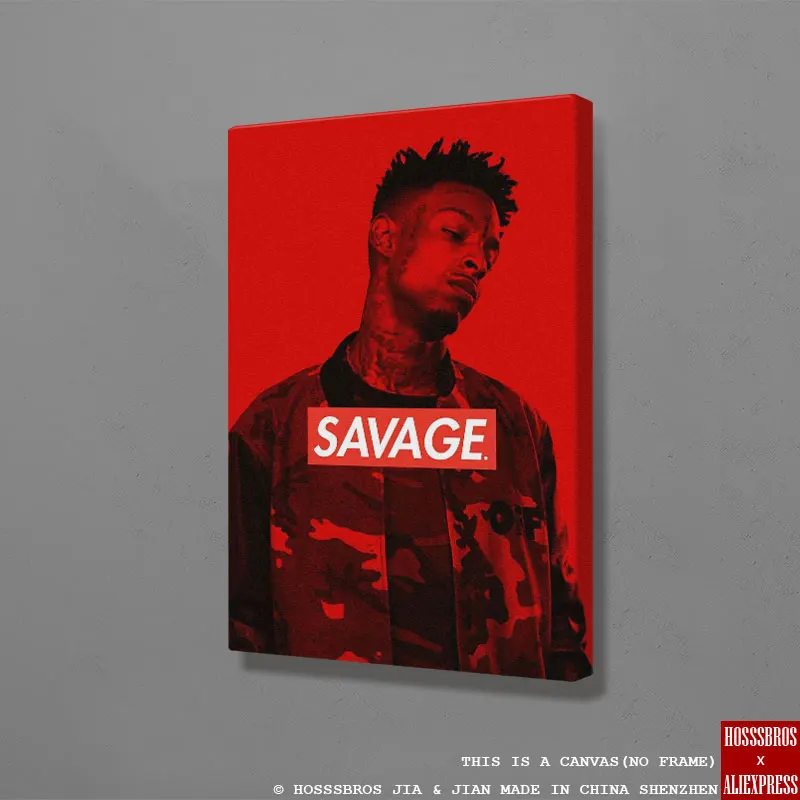 21 Savage плакат настенная живопись искусство в деревянной раме рама холст для