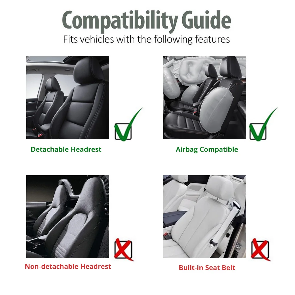 

Luxury PU Leather Car Seat Cover Universal Automobile Front Seat Protective Cover Case Black Airbag Compatible Auto Accessories