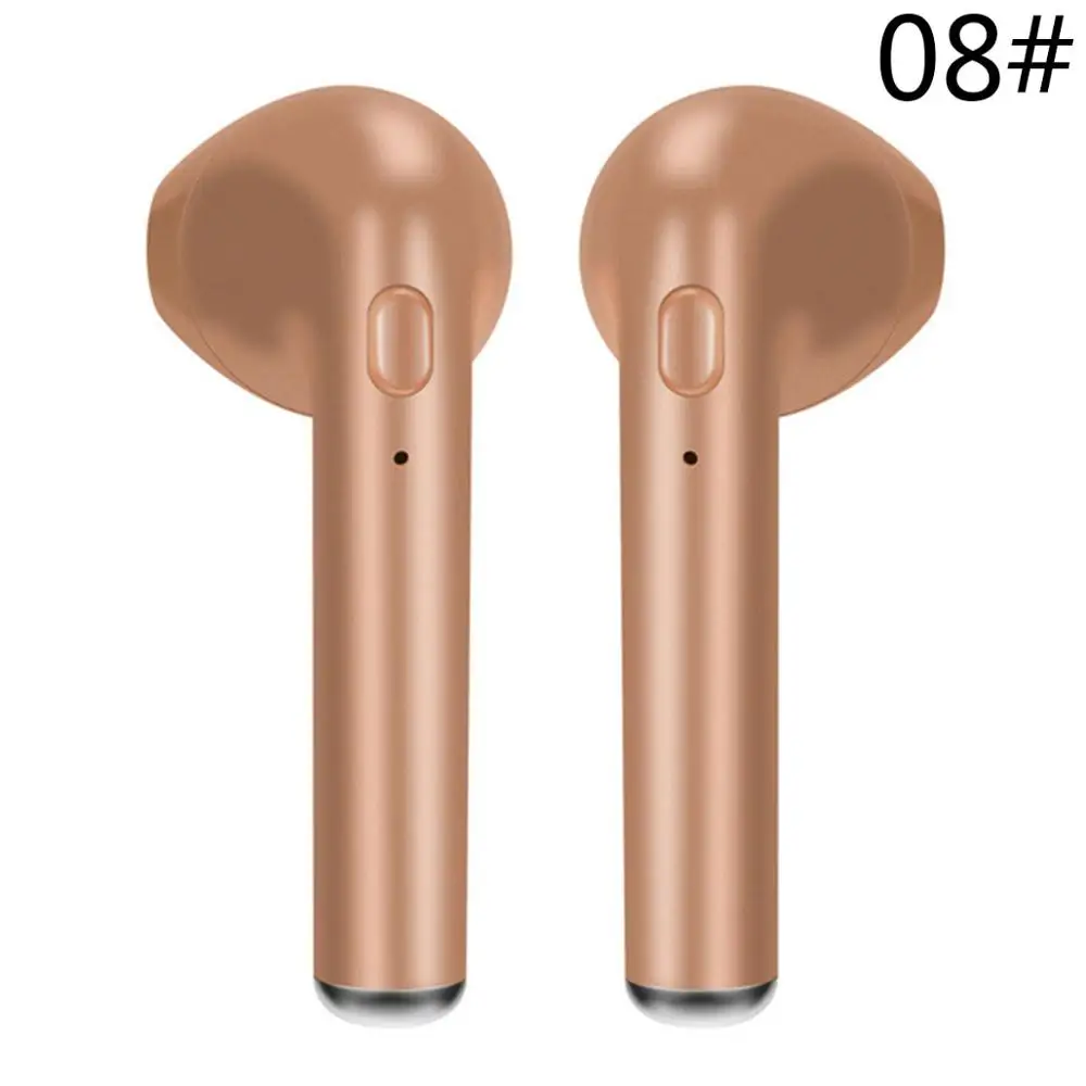 2 gold with cable TWS i7s мини беспроводные Bluetooth наушники Широкая совместимость в ухо стерео гарнитура для беспроводной гарнитуры для всех смартфонов - Цвет: 2 gold with cable