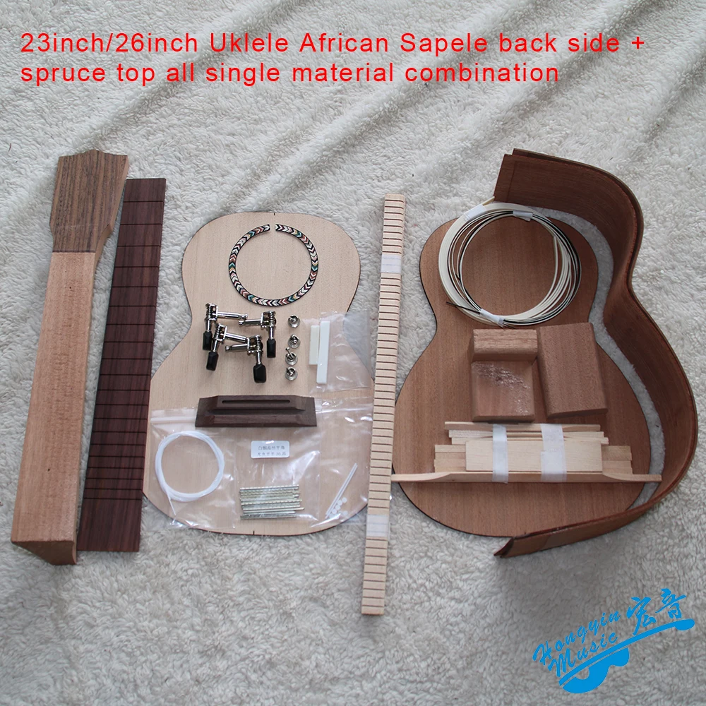 Комплект Гавайских укулеле 23 дюйма/26 дюйма Africa Sapele универсальная комбинация