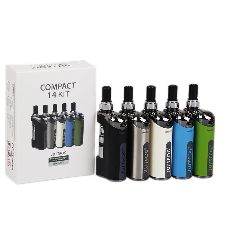 Вейп ручка JUSTFOG Compact 14 Комплект с 1 8 мл Q14 атомайзер бак 1500 мАч батарея 2 Ом 6 катушка
