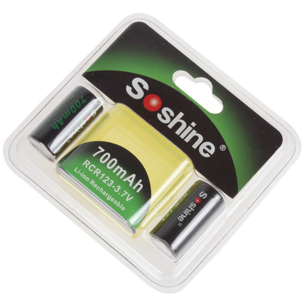 2 шт./лот Soshine RCR123 16340 батарея 700mAh 3 7 V литий-ионная аккумуляторная + ящик для