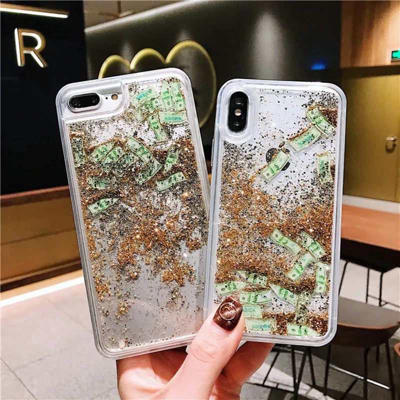 Модный Блестящий 3D чехол для телефона с зыбучим песком iPhone X XS MAX XR 7 8 6 6S 6Plus чехлы