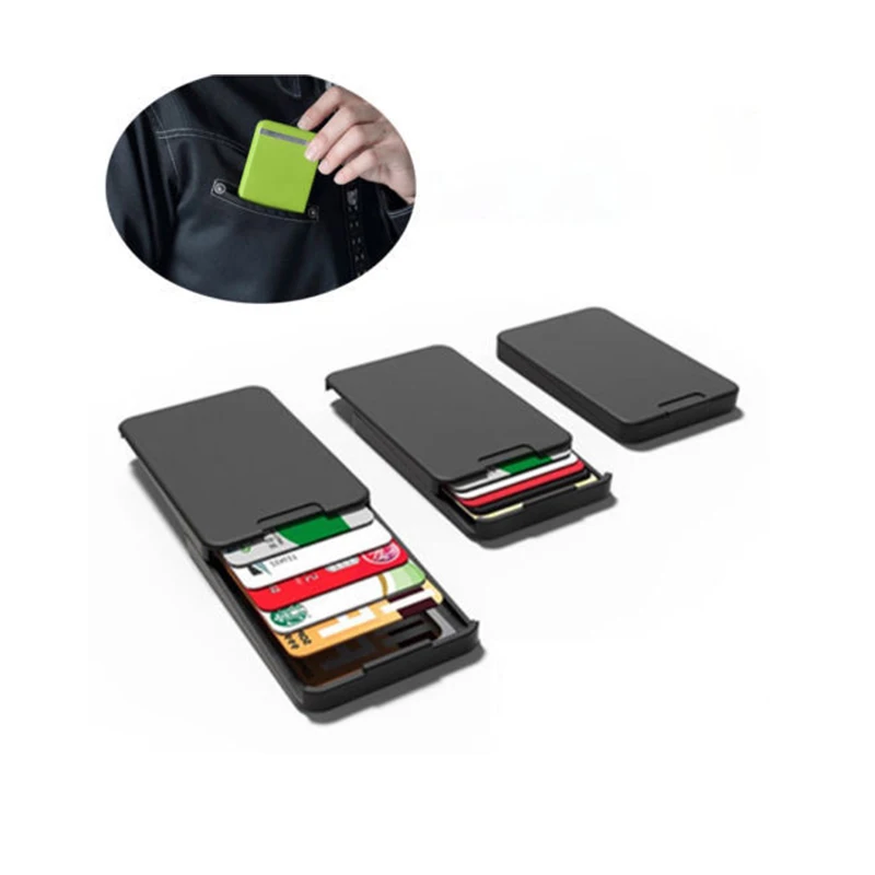 ПК кошелек с эластичным задним карманом ID держатель для Карт RFID мини тонкий поп