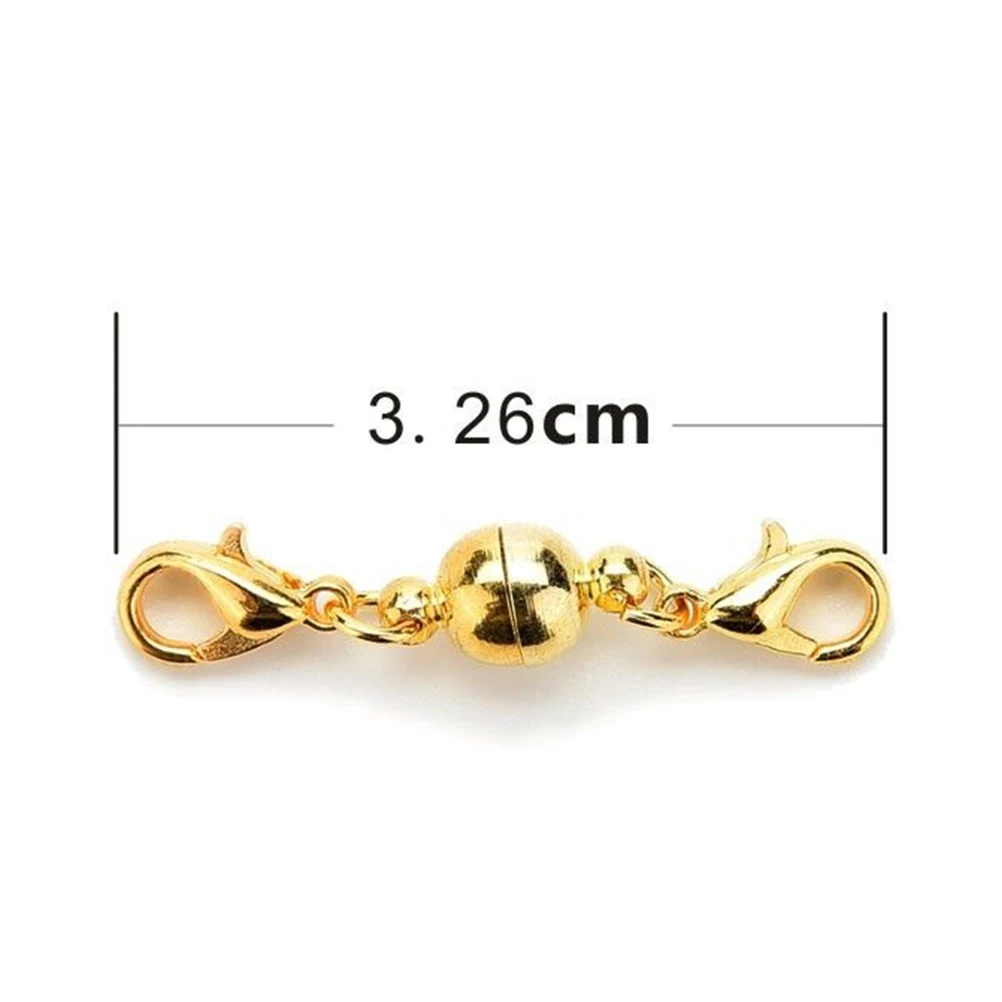 

10PCS Strong Paved Magnetic Clasps Magnetic Clasps Lobster Clasps for Necklace Bracelets Jewelry Findings Silver/gold-color