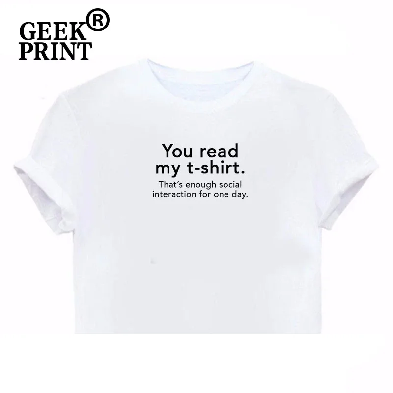 Женские топы YOU READ MY T-Shirt that's Previous SOCIAL INTERACTION FOR ONE DAY T Shirt Top Lady Tees Gifts | Женская