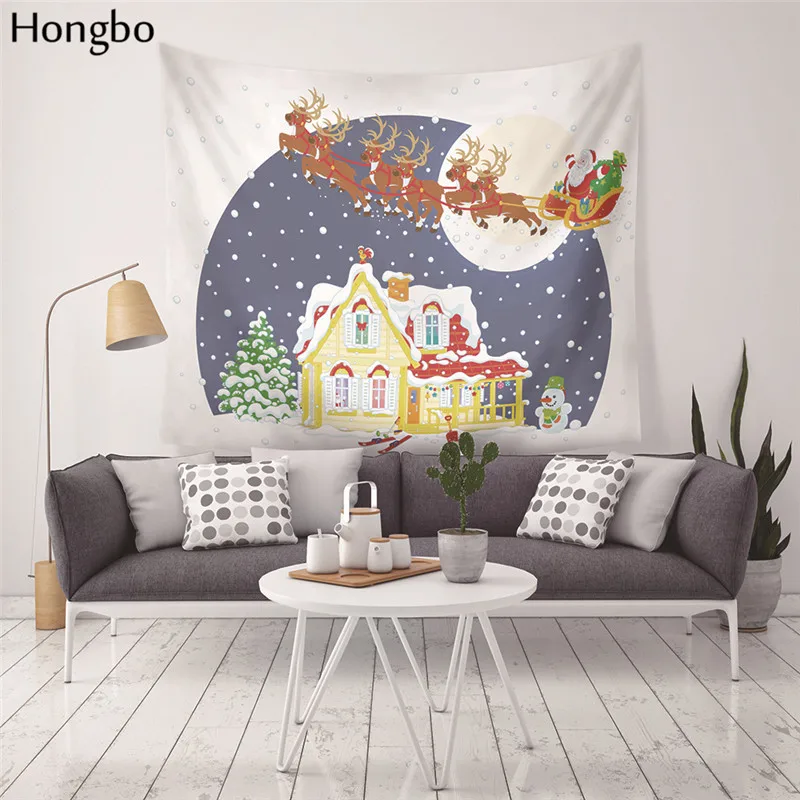 Гобелен Hongbo с принтом снежинок снеговик Санта-Клаус новый год Счастливого