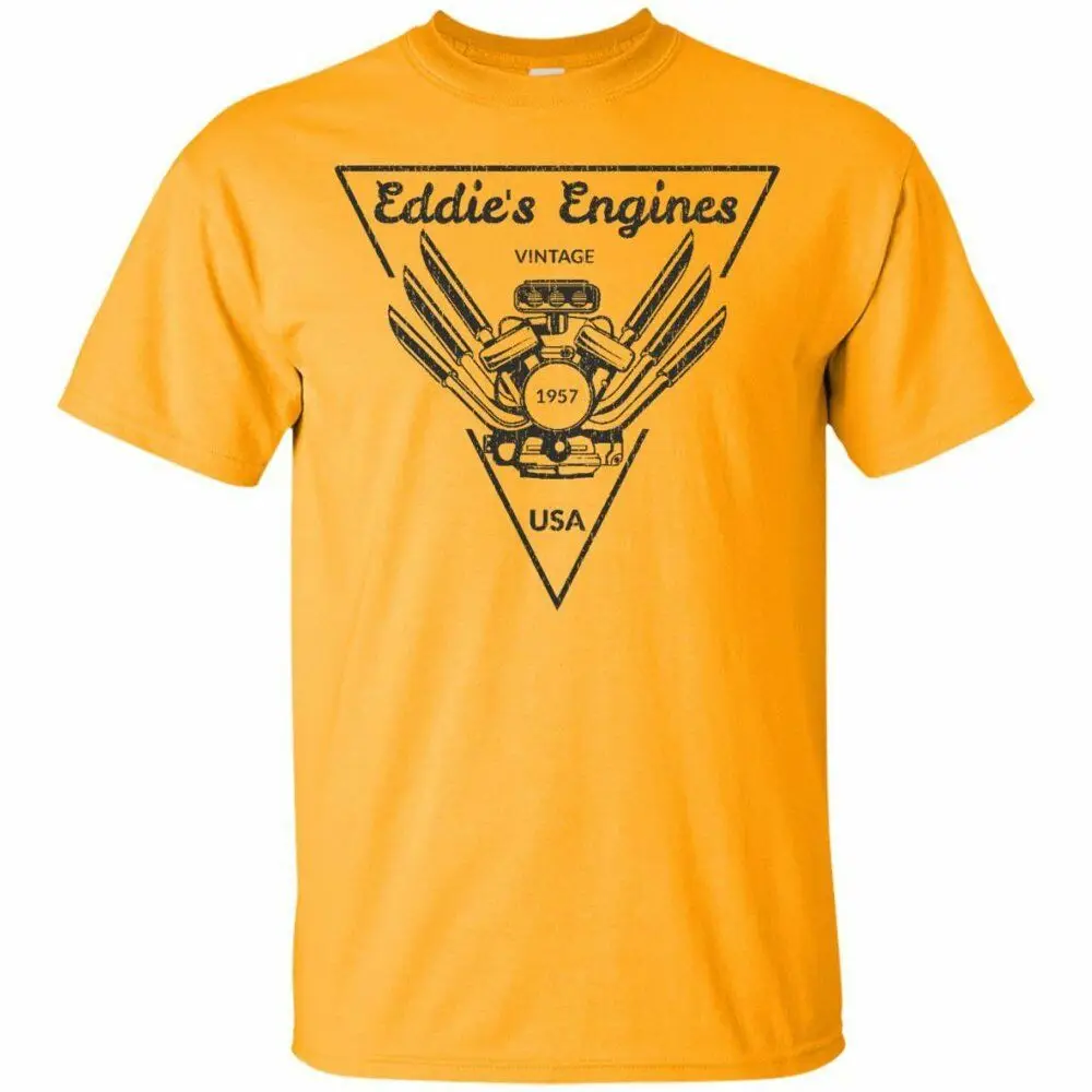 Мужская футболка с машинным мотором Eddies Engines разноцветная высокого качества в