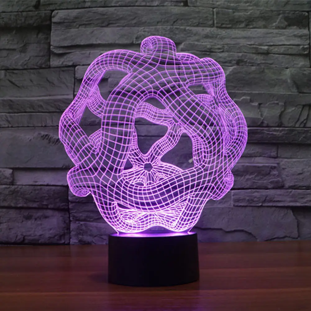 3D USB холодный свет в ночь полигон Оптические иллюзии 7 цветов эффект изменения