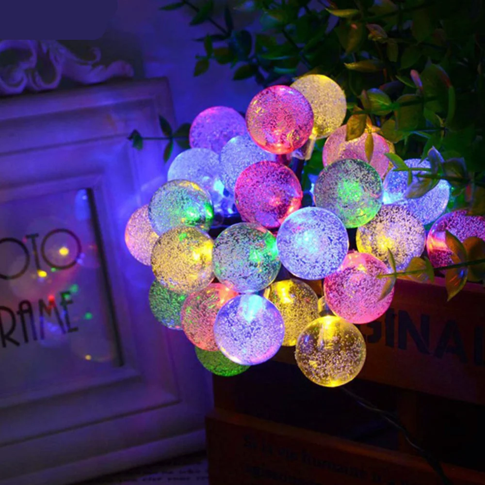 6 м 30LED Солнечная лампа лампы шарик пузыря светодиодная гирлянда наружная