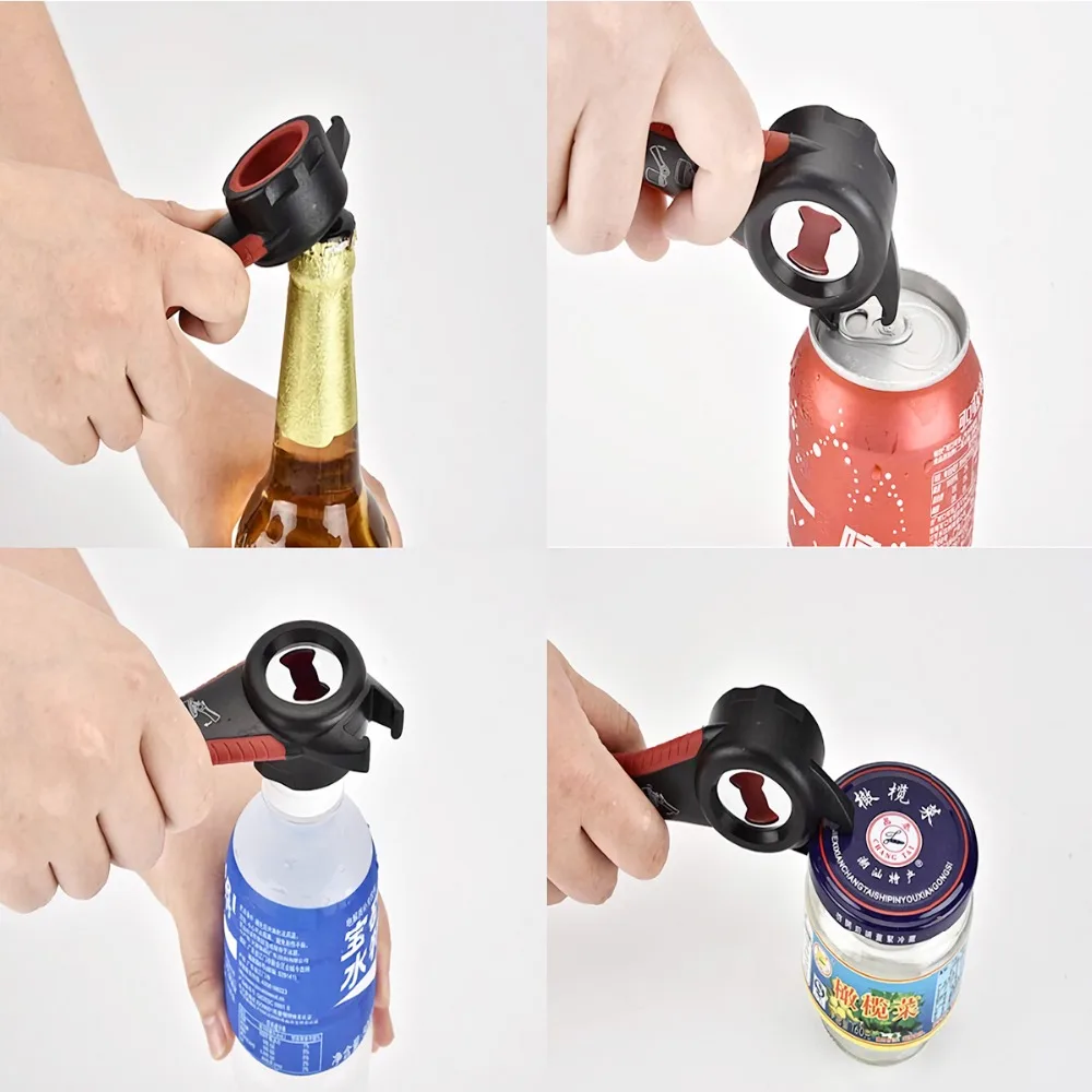 

kitchen accessories 5 in 1 Hot Multifuctional All In One Opener Bottle Opener Jar Can Manual Tool Gadget Multifunction New 4 col