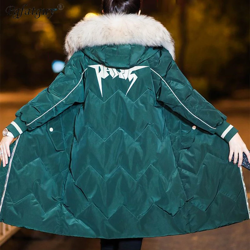 Зимняя куртка женская 2018 с буквенным принтом длинная хлопковая стеганая большим