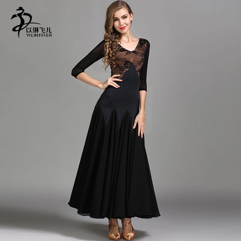 Кружевное бальное платье для танцев стандартный бальный костюм танго |