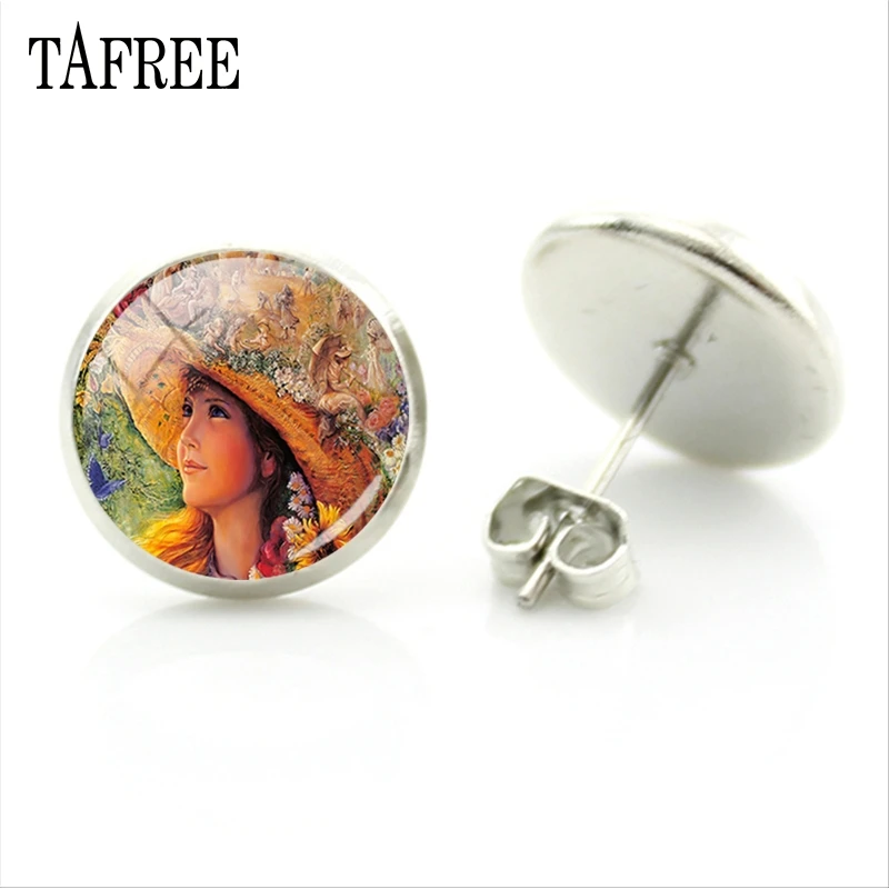 TAFREE новые модные серьги-гвоздики с абстрактными художественными рисунками