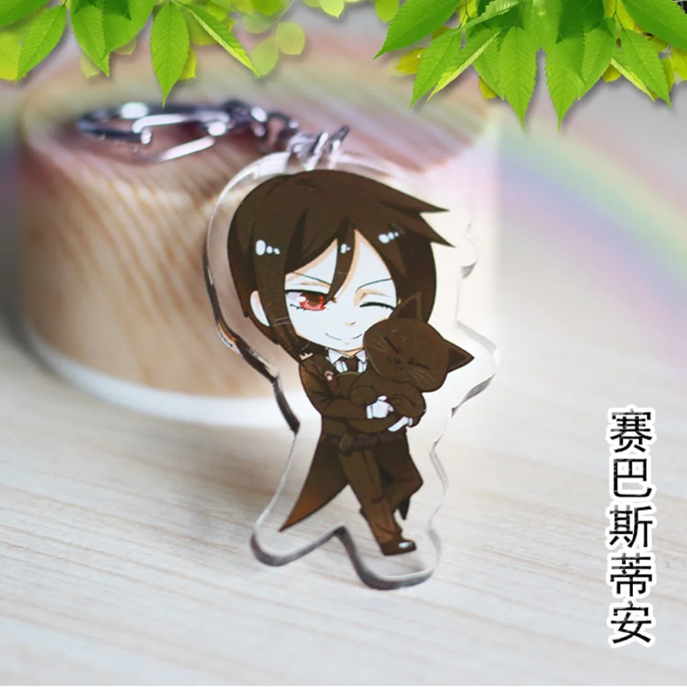 Kuroshitsuji мультфильм косплей акриловый брелок Себастиан Ciel Грелл под Такером Мода милый Аниме Кулон chaviro Llaveros подарок