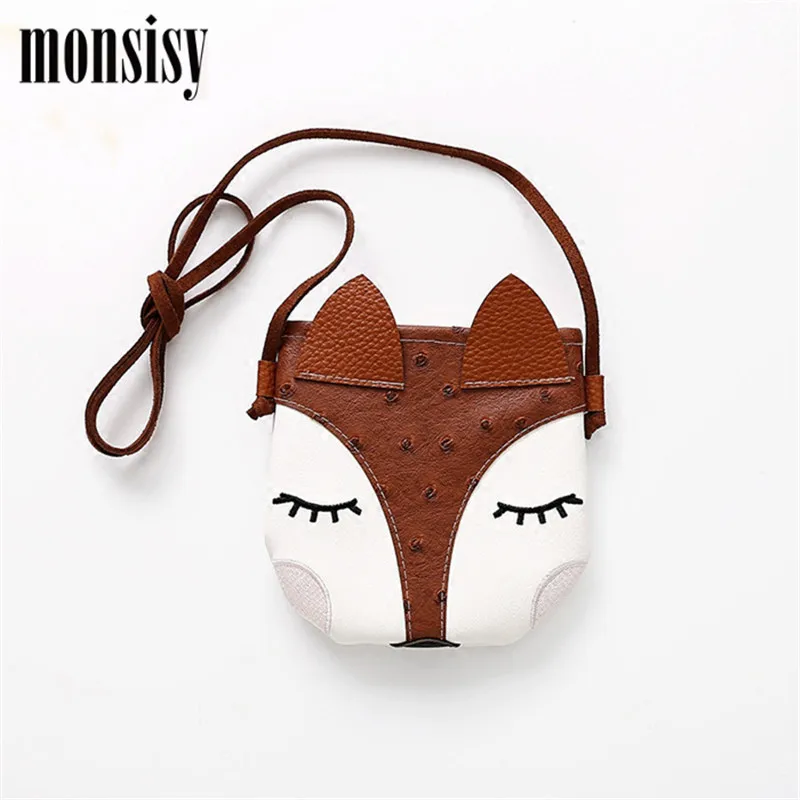 Monsisy/Кошелек для монет для девочек, Детский кошелек, маленький кошелек для мелочи, Детская сумка, сумочка для монет, кошки, лисы, медведя, пингвина, мыши, овцы, Детская сумочка - Цвет: fox