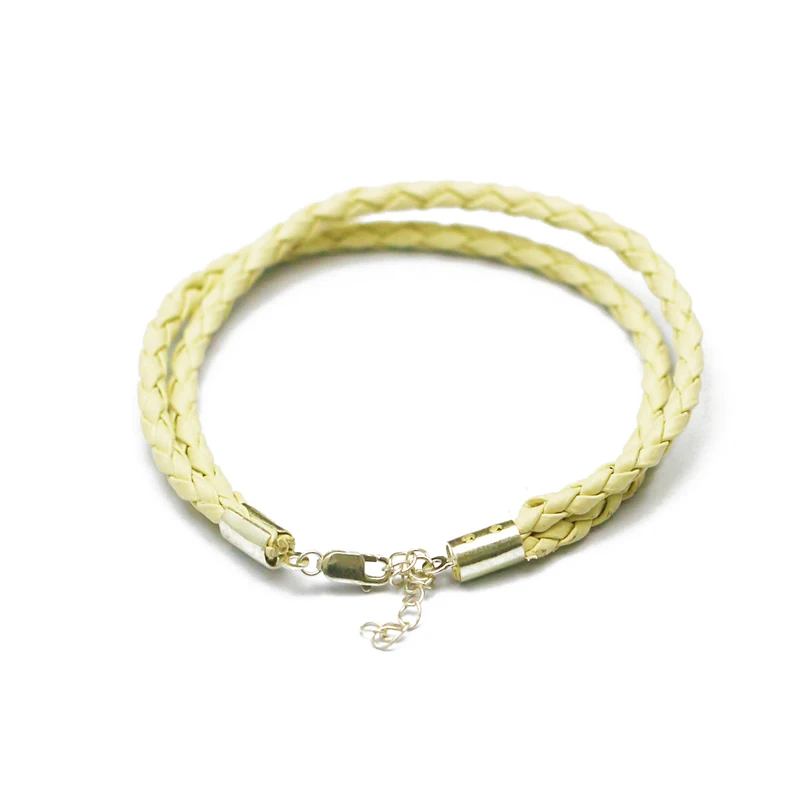 Beadsnice Sterling Silver Jewelry Leather Cord Clasp End Claps with Lobster Extender Chain for DIY Bracelet Making 36514 | Украшения и