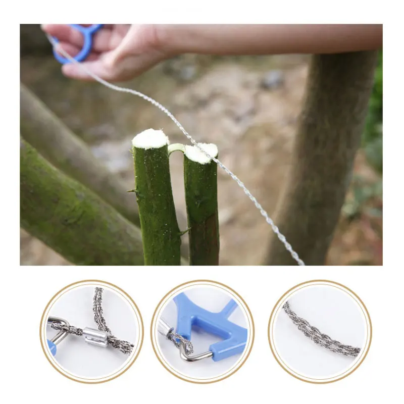 

VILEAD Outdoor Stainless Steel Survival Line Wire Saw 4 Strands Survival Cable Chain Fretsaw Equipment Chainsaws Outdoor-tools