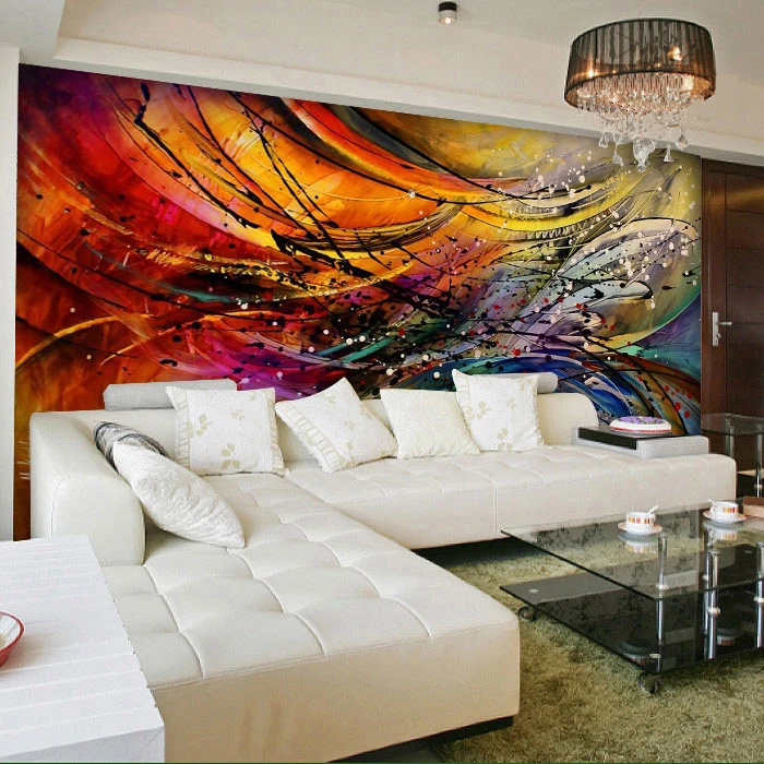 

3D photo wallpaper 3D abstract oil painting style mural wallpaper living room TV backdrop living room sofa wallpaper