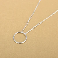 hollow single big circle round silver color pendant necklaces for women gifts jewelry
