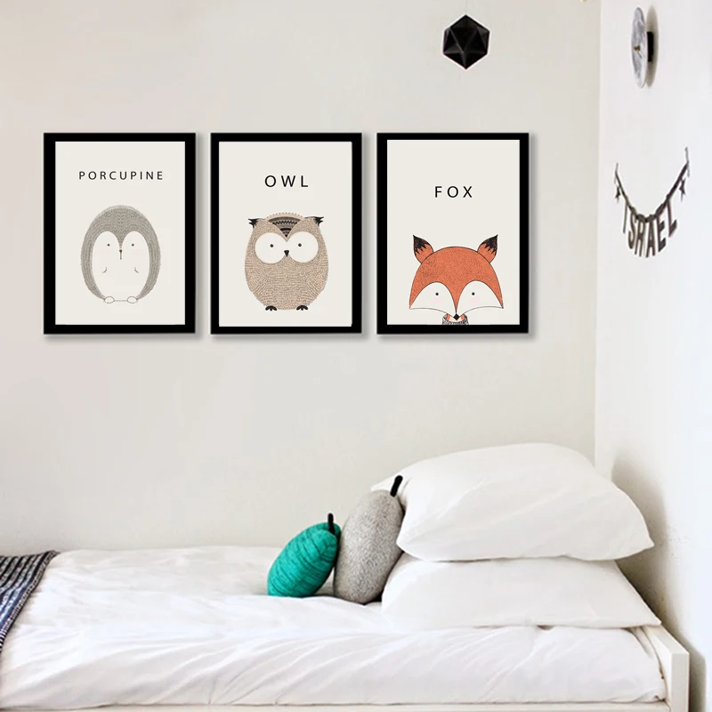 Скандинавское животное холст Художественная печать постер с изображением оленя