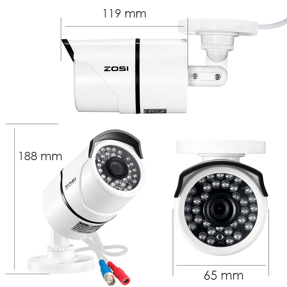 ZOSI 1080p 16CH система видеонаблюдения с 16 шт 2.0MP ночного видения наружная/Внутренняя домашняя камера безопасности 16CH CCTV DVR комплект