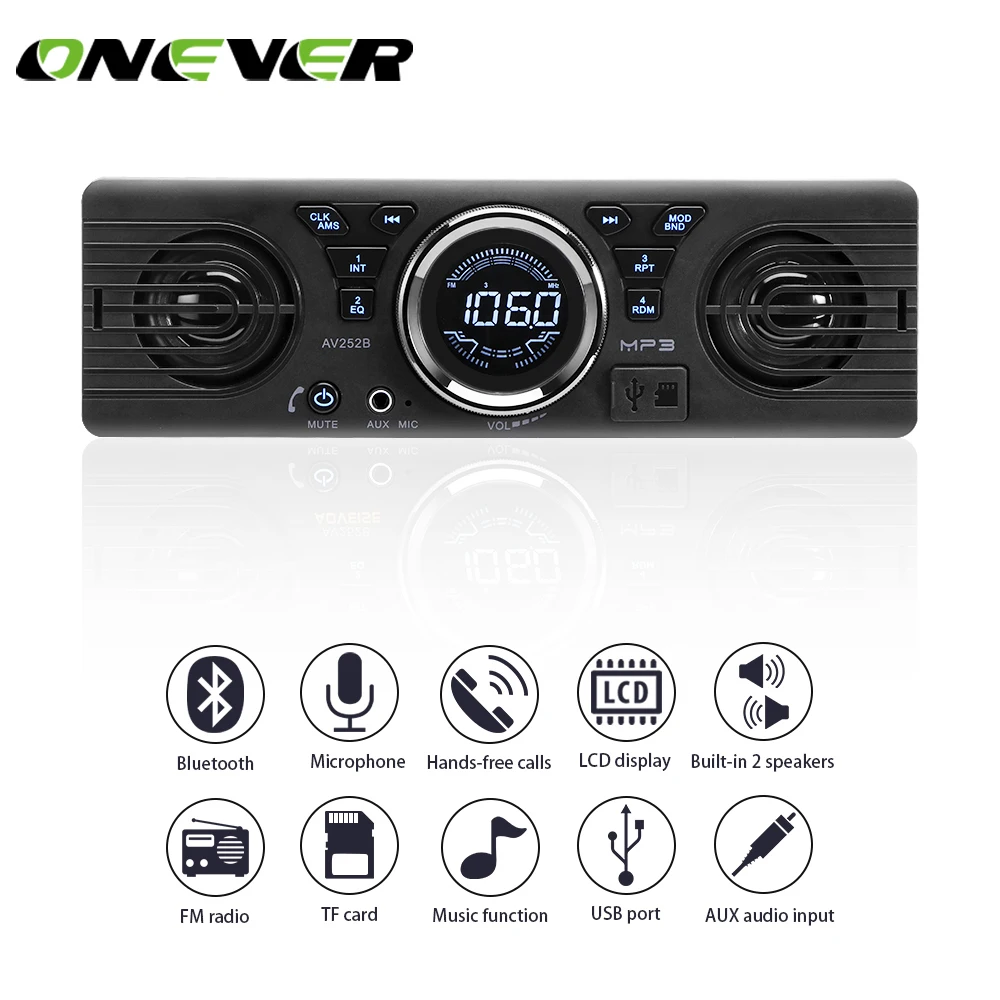 Onever 1 Din Bluetooth автомобильный Радио плеер стерео аудио MP3 Hands free FM модулятор