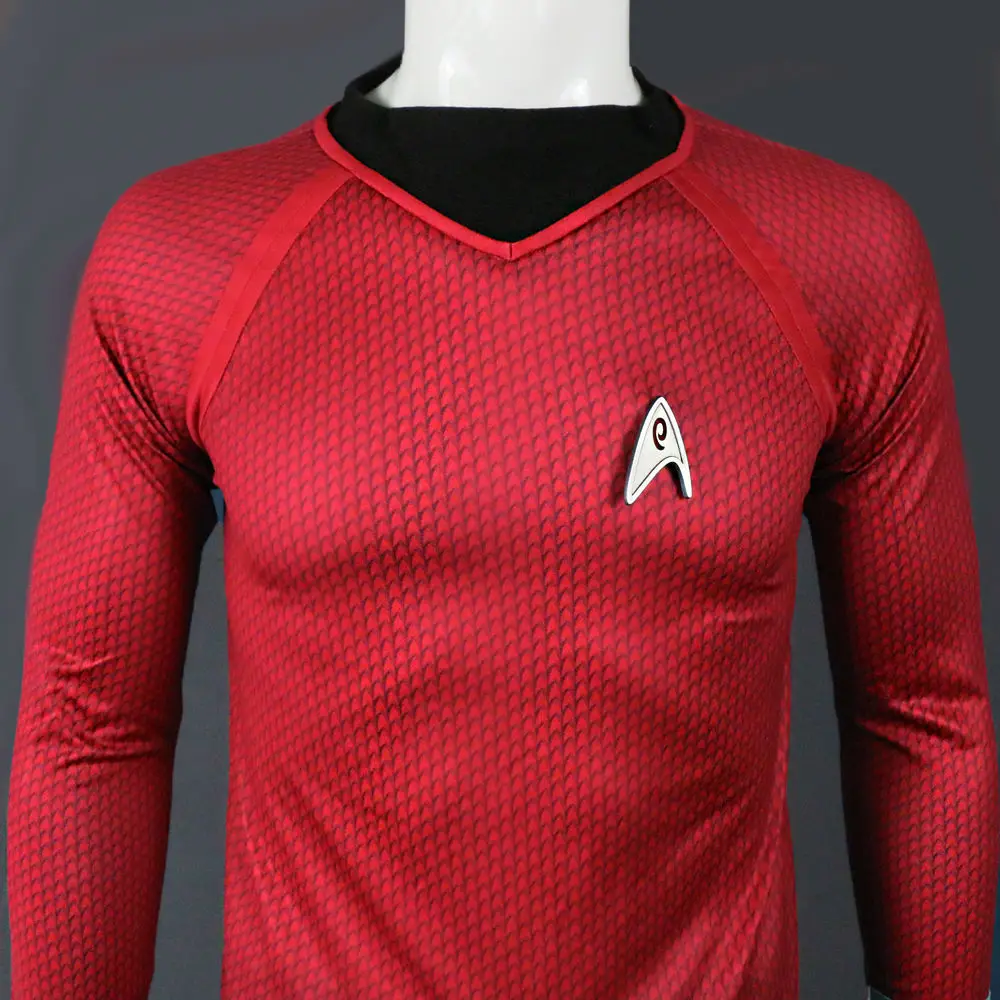 Startreks в темноте капитан Керк рубашка форма косплей костюм красный версия размер для мужчин