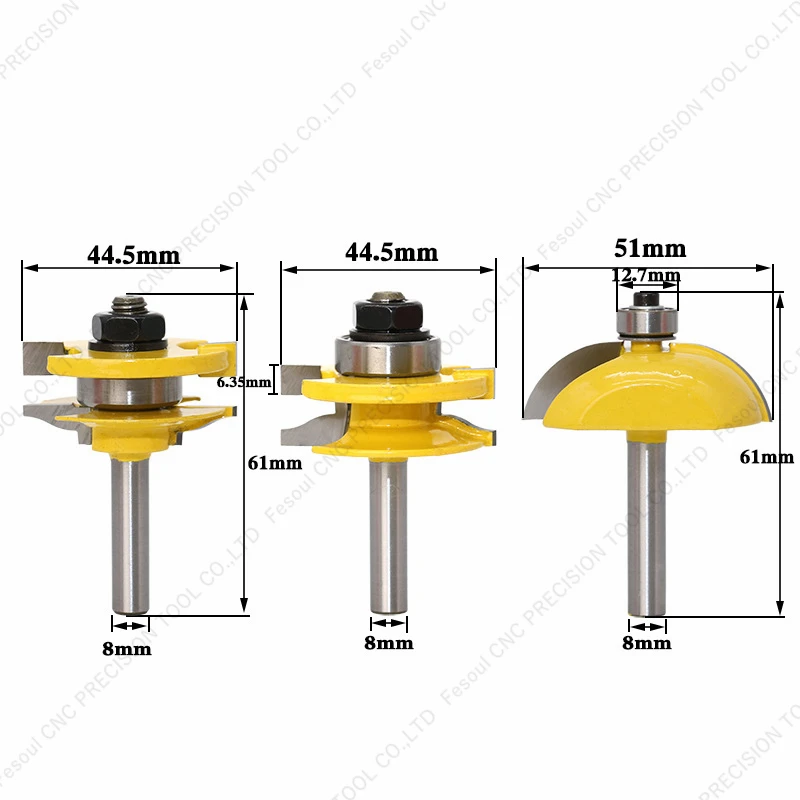 8 мм shank-3PCS ЧПУ твердосплавный фрезерный станок деревообрабатывающий