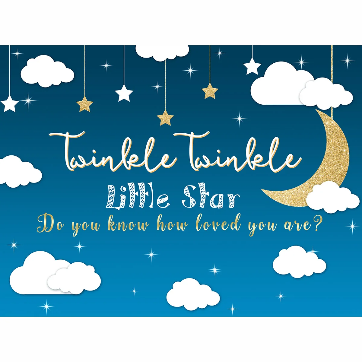 Allenjoy детский фон для фотографии Мерцающая маленькая звезда Золотая Луна белый