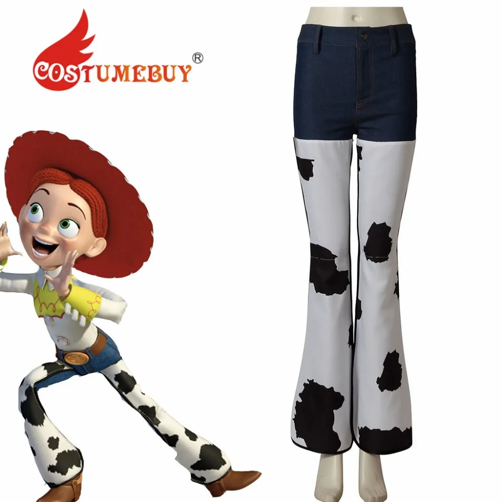 CostumeBuy мультфильм Джесси из Истории игрушек Косплэй брюки костюм для девочек Для женщин фантазии осень расклешенные брюки Любой Размер L920