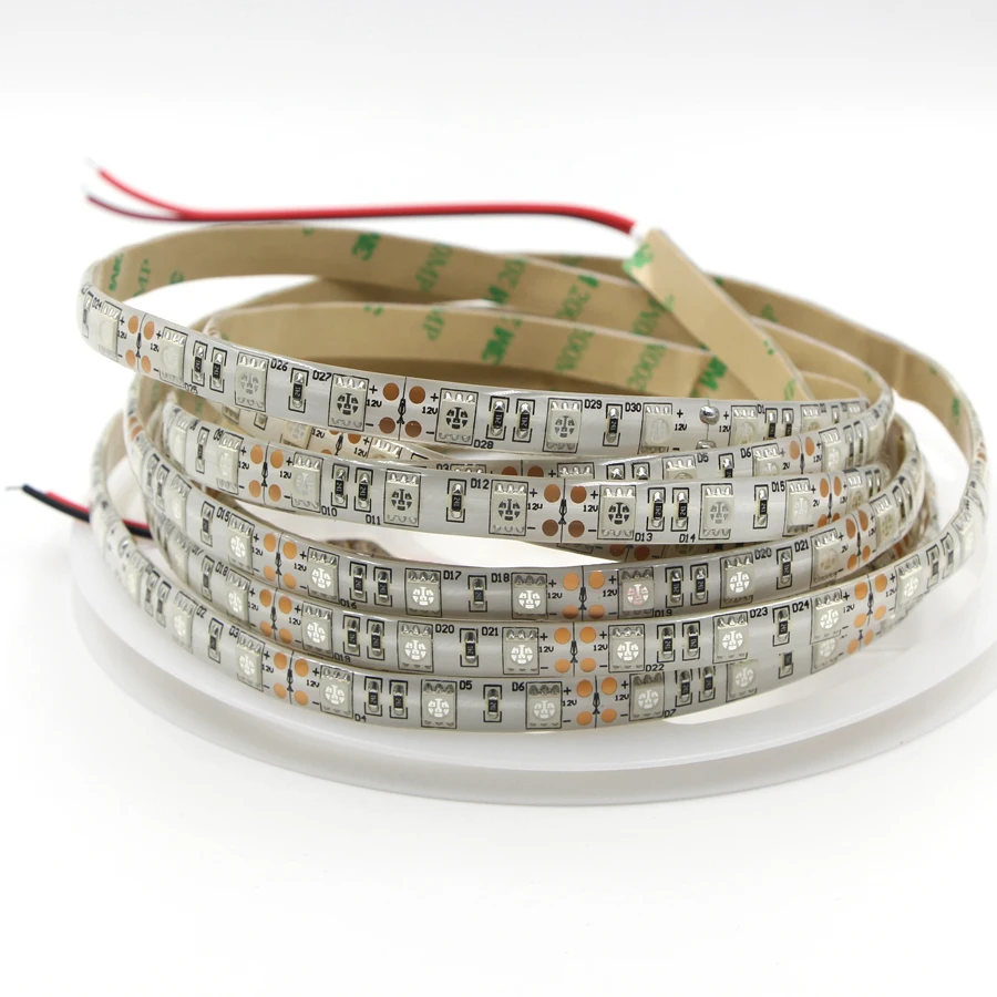 5 м ультрафиолетовая Светодиодная лента 12В черная лампа SMD 5050 60leds/m печатная плата