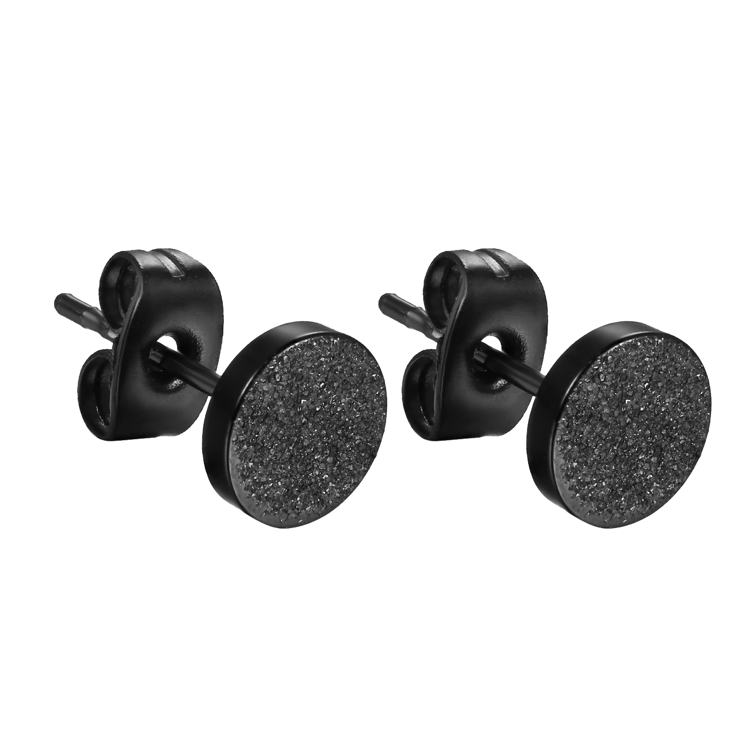 7mm BONISKISS матовая отделка Нержавеющая сталь серьги стержня для Для мужчин женский, Черный пирсинг украшения 4-8 мм - Окраска металла: 7mm