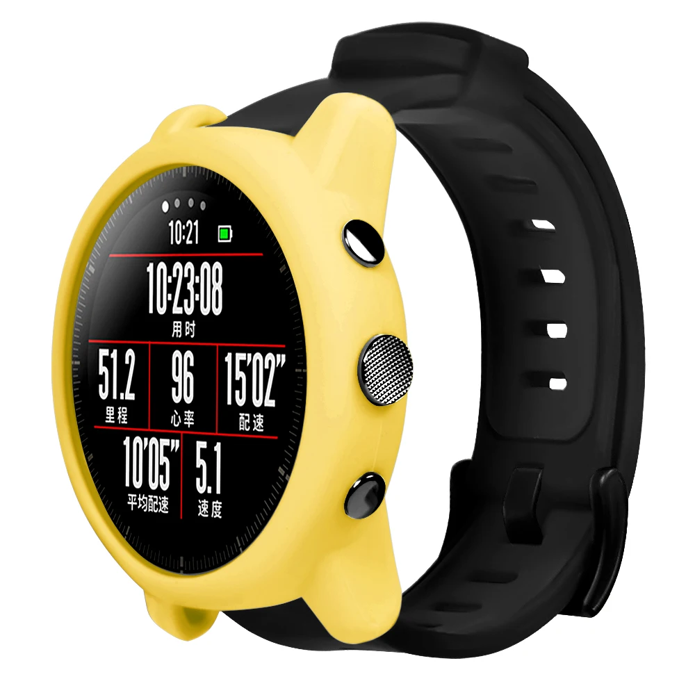 Защитная оболочка для Xiaomi Huami Amazfit 2/2S Stratos полная Рамка мягкий силиконовый защитный чехол для amazfit 2 часы Stratos рамка