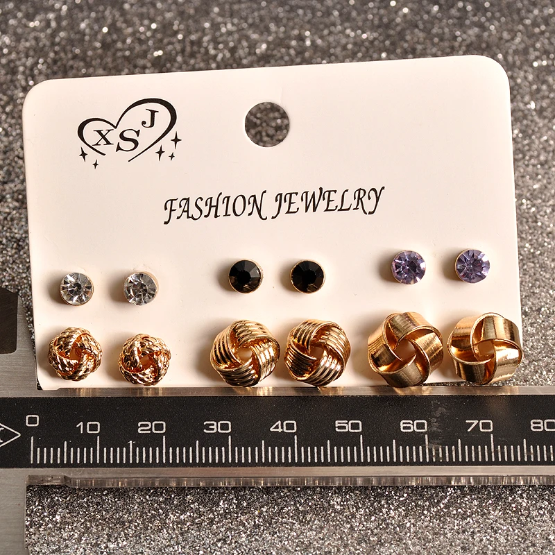 Женские серьги гвоздики вечерние белые черные золотистые гибридные 6