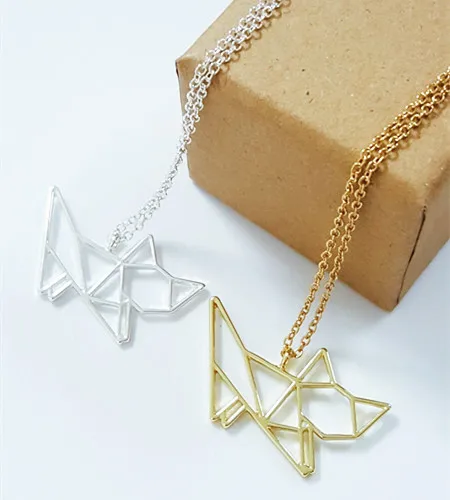 Уникальная кошка оригами подвеска в виде котенка ожерелье креативное