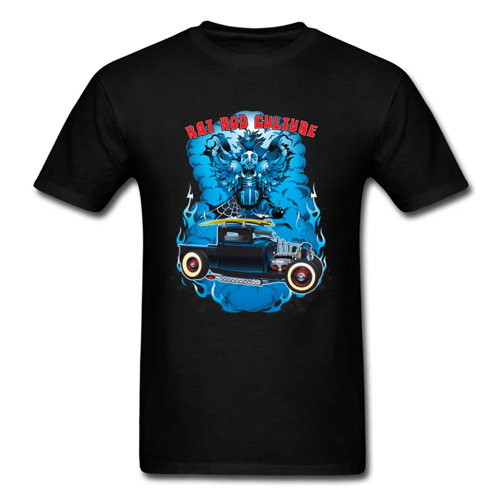 Мужские футболки с коротким рукавом Rat Rod Culture 100% хлопок обычные на лето и осень