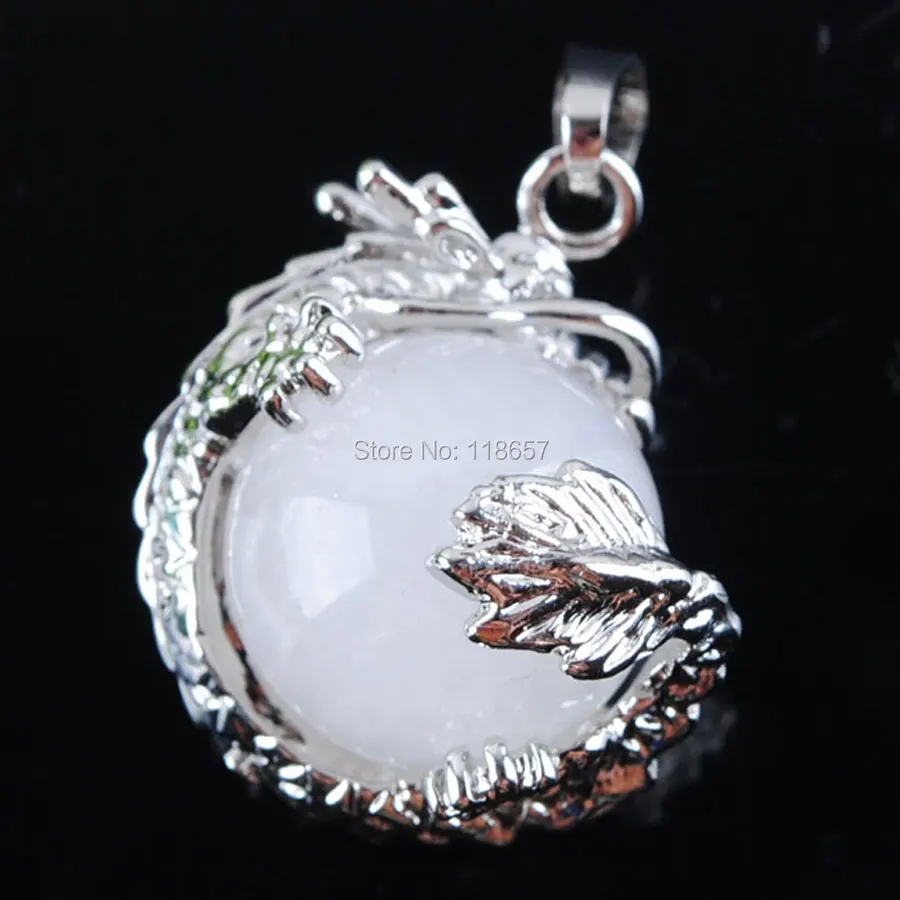 Натуральные белые драгоценные камни бусины Круглый дракон Рейки Чакра