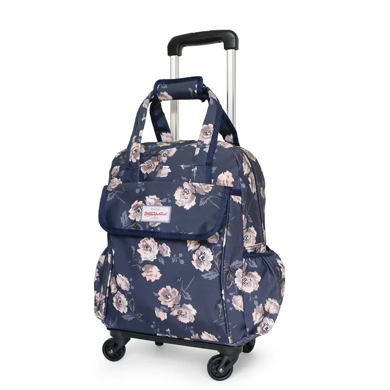 Women Travel Trolley Bags travel Backpack with wheel Rolling luggage trolley backpack waterproof Oxford Rolling Baggage Suitcase