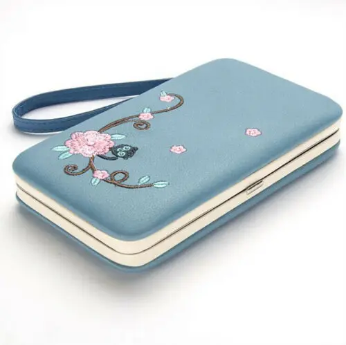 Женский винтажный клатч с вышивкой модный портативный кошелек отделениями для