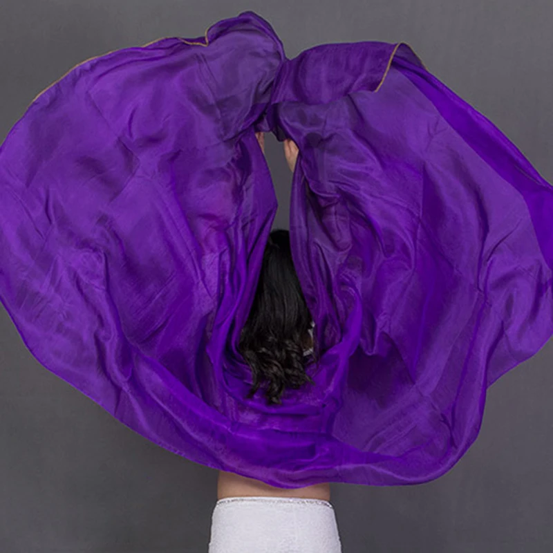 Шелковая вуаль для танца живота, 100% шелк, цветной светильник, шаль, женский шарф, аксессуары для костюмов, шаль для танца живота от AliExpress WW