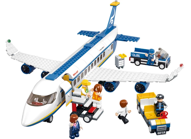 B0366 синий самолета Airbus Модель Строительство Конструкторы 483 шт./компл. DIY